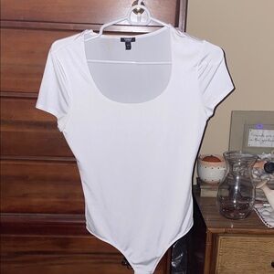 Express White Scoop Neck Bodysuit